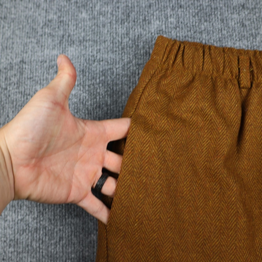 F. Shay of Boston Skirt Womens 12 Brown Wool Herringbone A-Line Lined Made USA - Picture 6 of 11